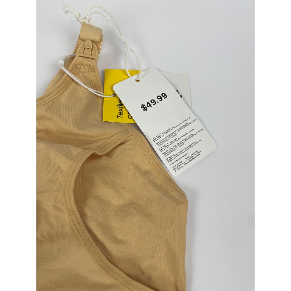 Momcozy Hands Free Pumping Bra Womens Large Beige HF008 Maternity Nursing New - Picture 4 of 11